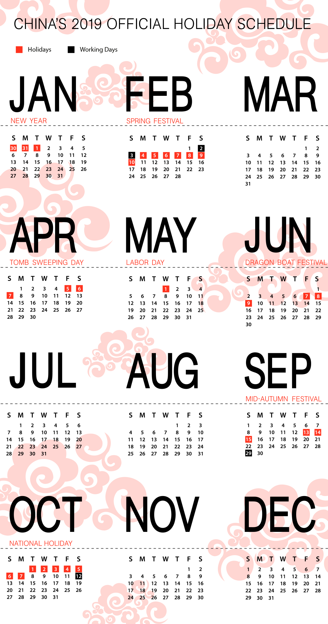 China's 2019 Official Holidays