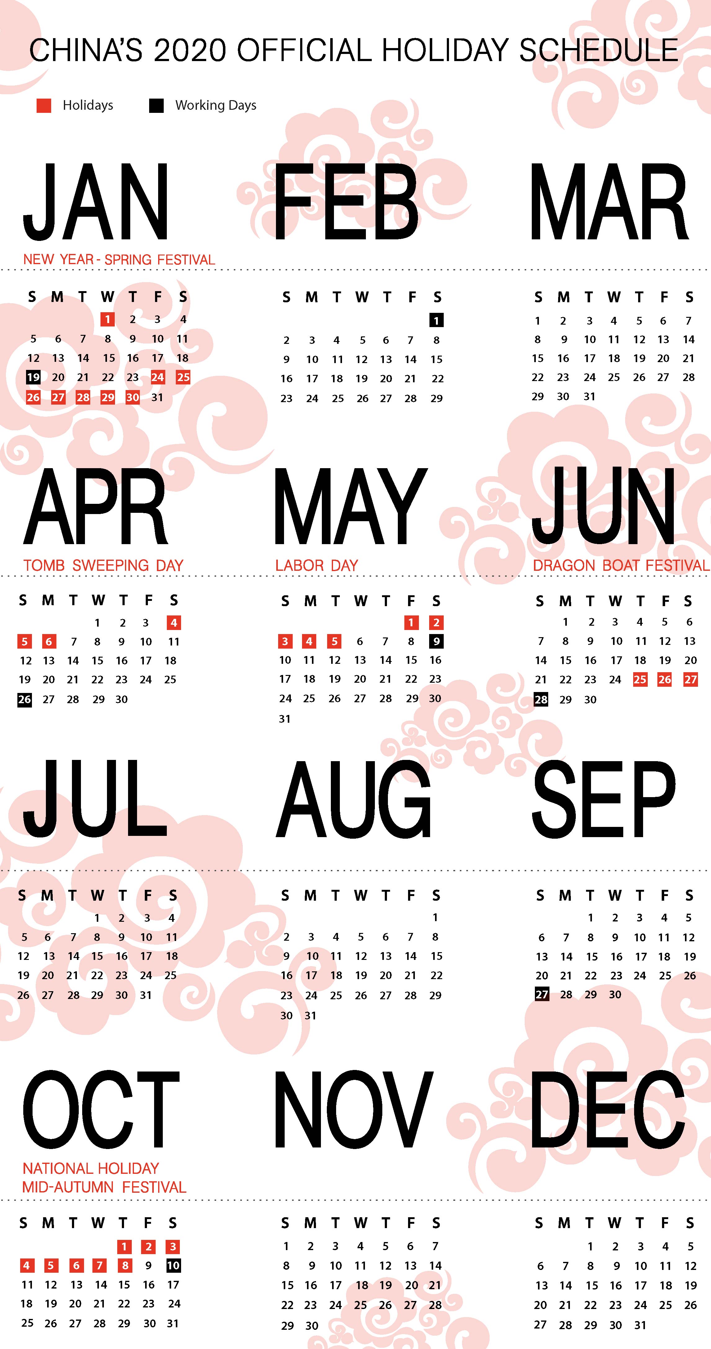 China's 2020 Holiday Schedule Released - China Briefing News China's 2020 Holiday Schedule Released - China Briefing News